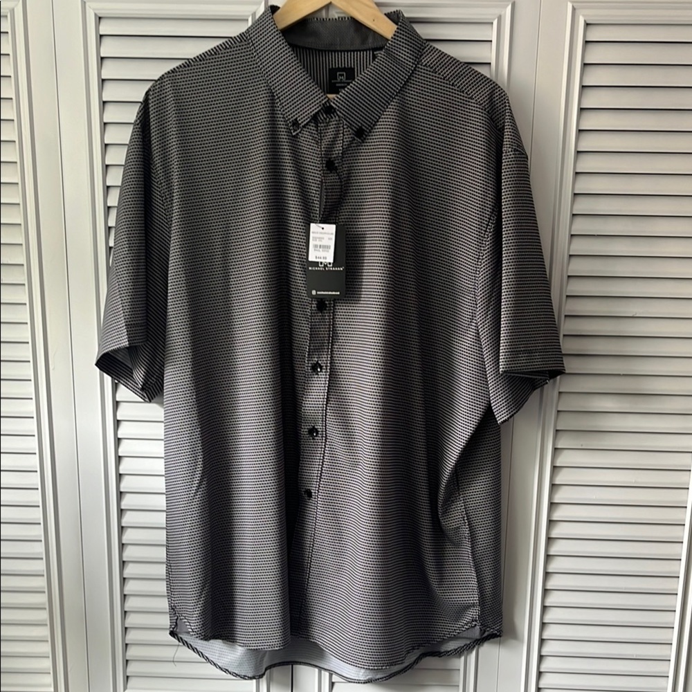 Stylish Black and Gray Men's Button Down Shirt